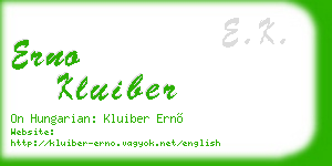 erno kluiber business card